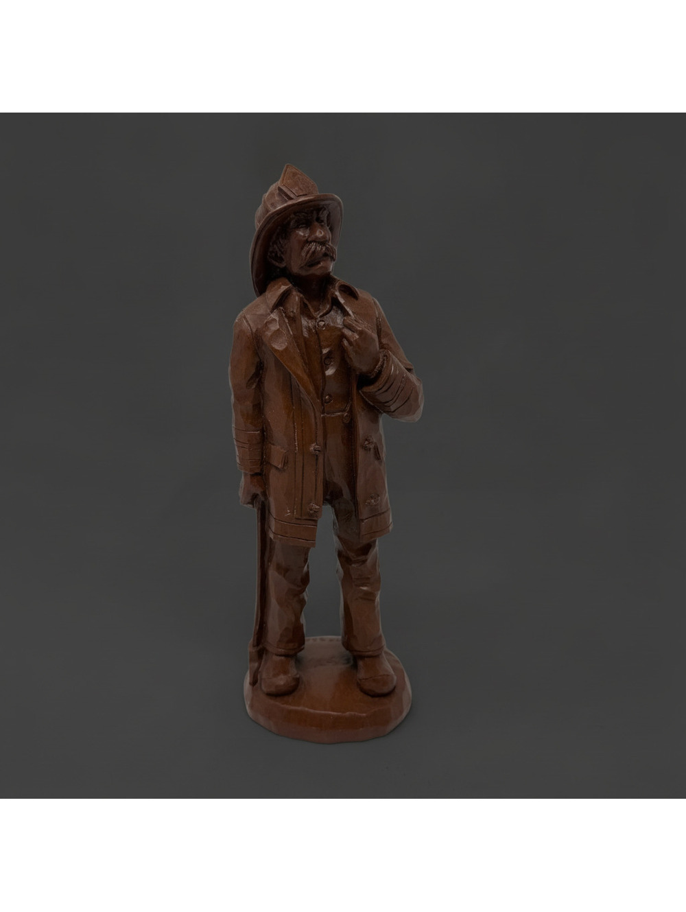 Fireman Hand Made Statue USA Red Mill MFG 1991 by R. WETHERBEE Fire Fighter Vntg